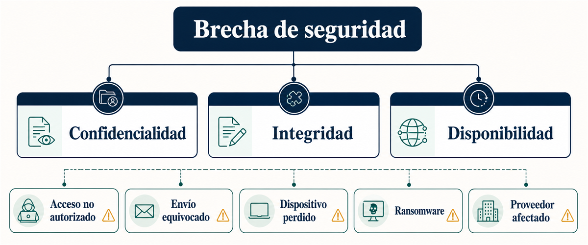 Diagrama de que cuenta como brecha de seguridad